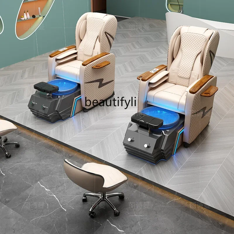 

smt14 ss newNail Beauty Sofa Foot Chair Eyelash Recliner Multifunctional Foot Bath Therapy Massage Couch
