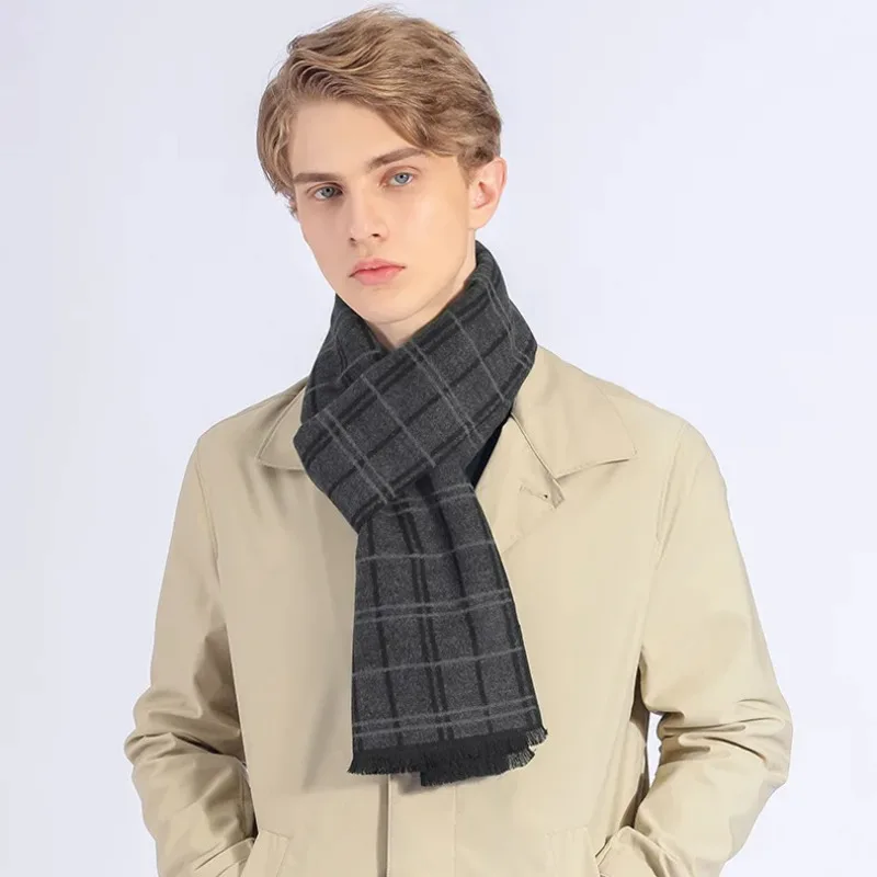 Klassische Marke Schals für Männer Dicke Imitation Kaschmir Schal Schals Winter Warme Business Schalldämpfer Schals Lange Wrap