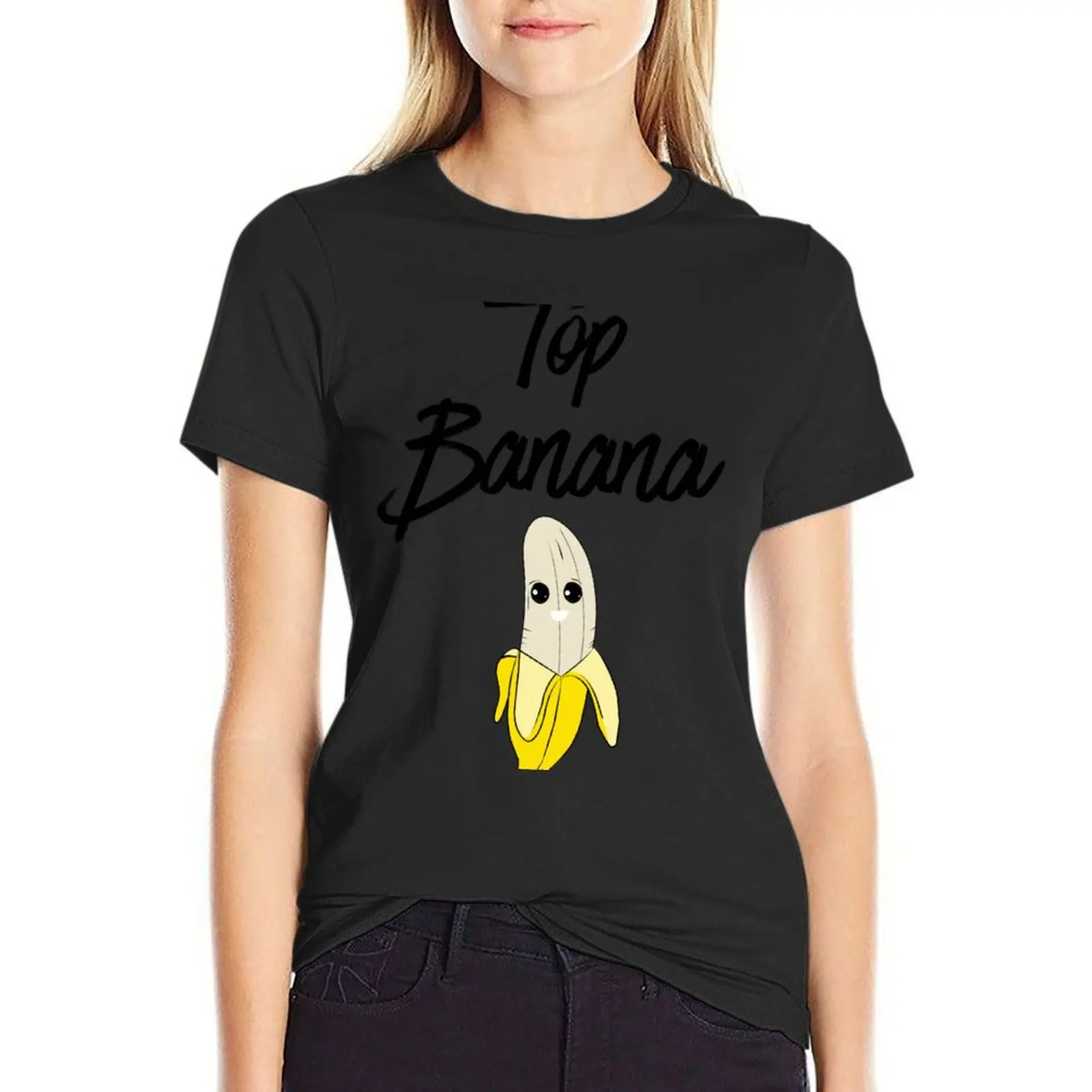 

Top banana T-Shirt animal print tops kawaii clothes Woman clothing