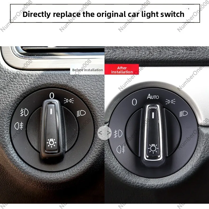 

Auto Headlight Switch for VW Passat/Golf 6/7/Polo/Bora/Jetta/Sagitar/Tiguan/Magotan MK4 2005-2020, ABS