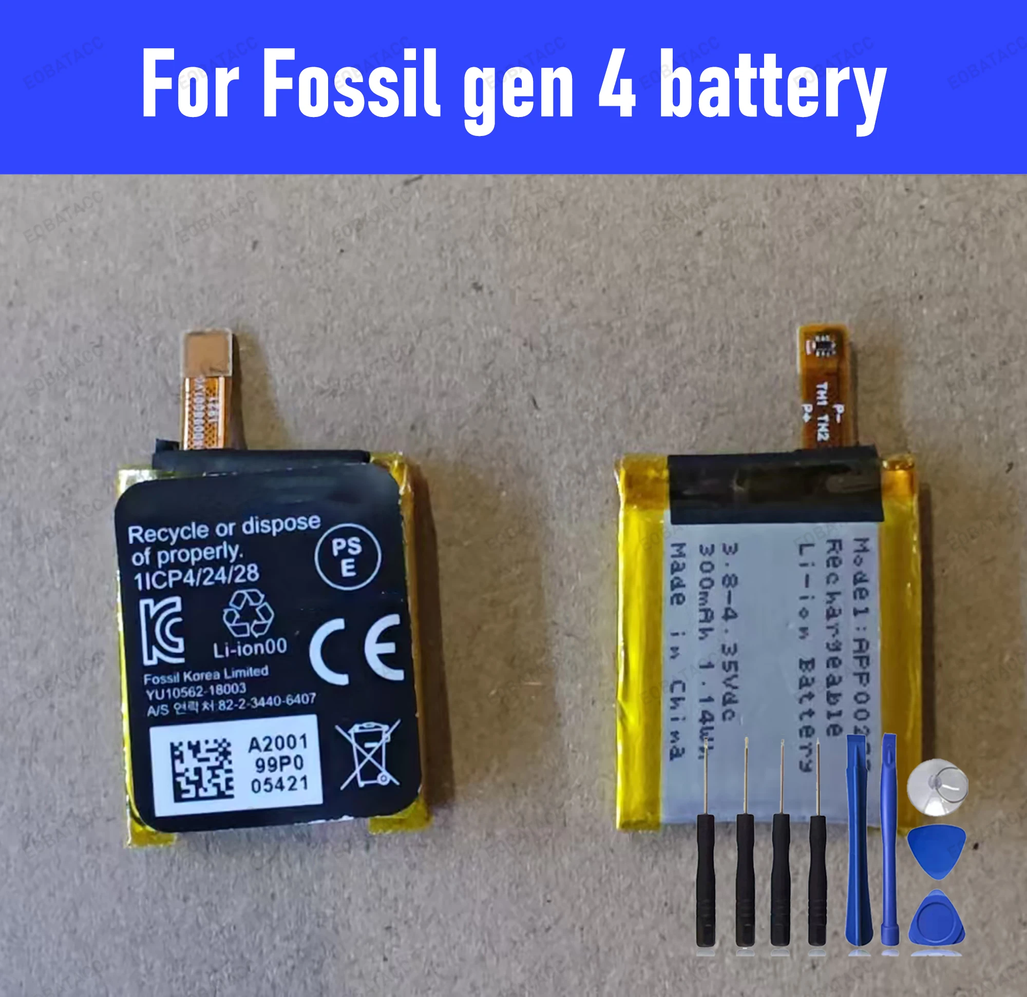 

2025 YEAR EOTABACC 100% New Original Battery APP00277 For Fossil gen 4 Battery +Tools
