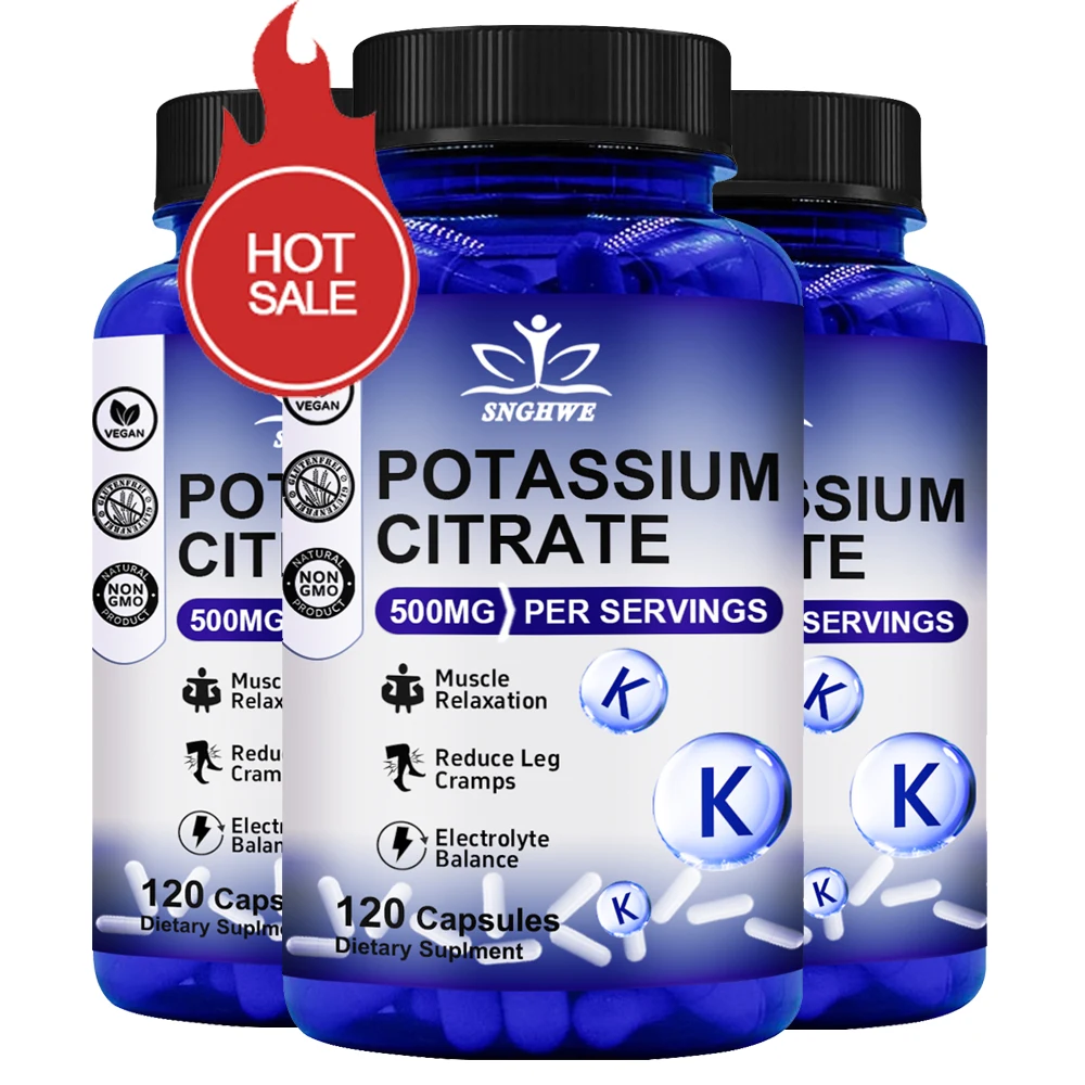 

Potassium Citrate Capsules| Essential Hydrating Electrolyte Supplements| Support Mineral Balance、 Muscle Function &Heart Health