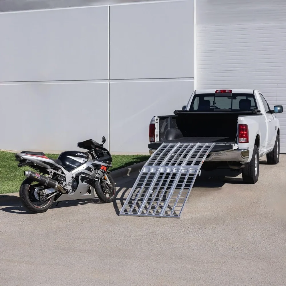 9' Aluminum HD Folding Arched 3-Piece Motorcycle Ramp