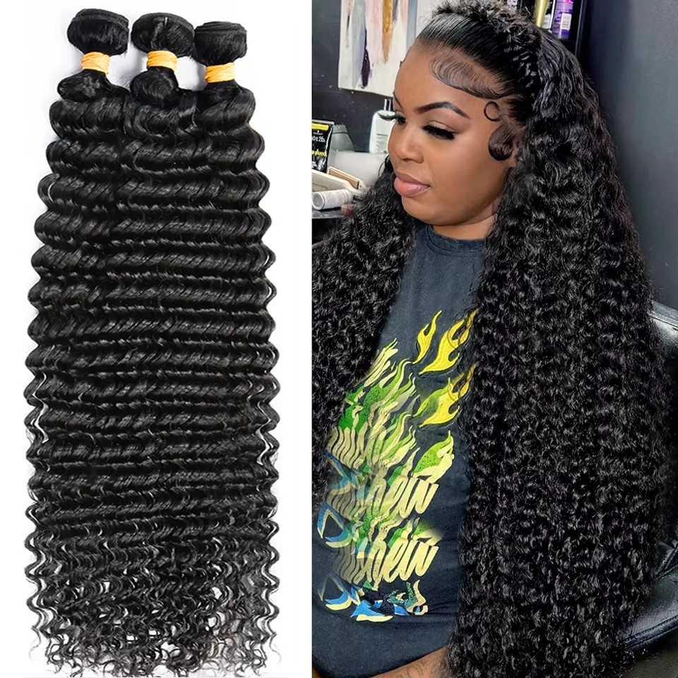 

Vietnamese Hair Weave Bundles 100% Human Hair Bundles 32 Inch Curly Deep Wave Bundle Raw Extensions 1 3 4 Bundles for Women