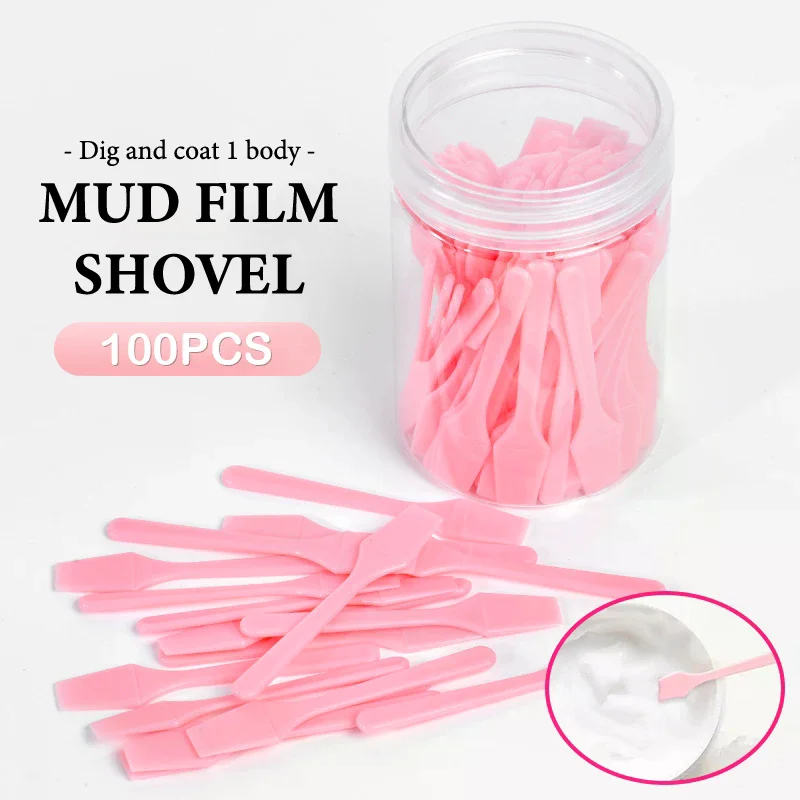 100 Pcs/Jar Mini Cosmetic Spatula Scoop Face Cream Makeup Mask Mixed Spoon Beauty DIY Tools Eye Facial Makeup Applicator Sticks