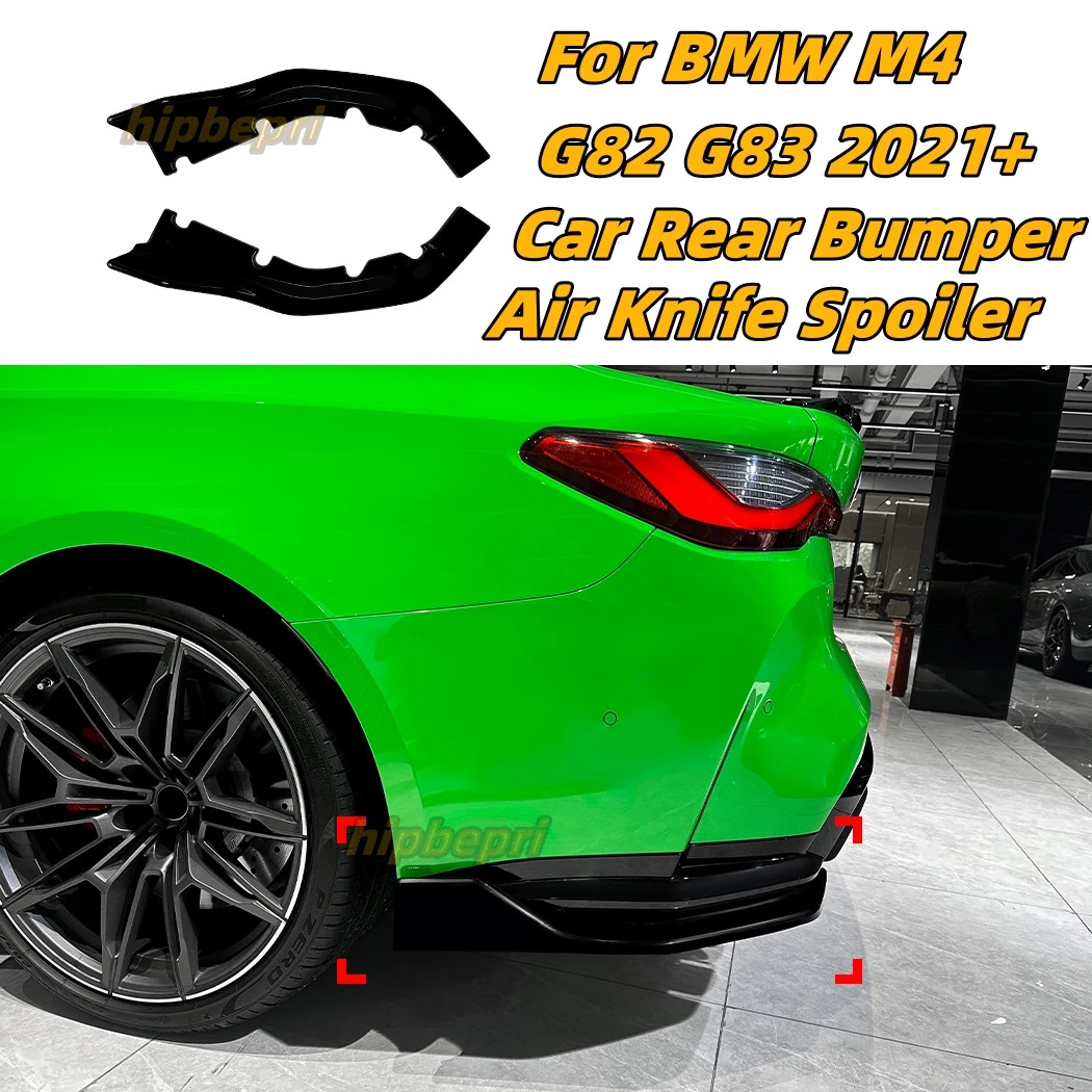 

For BMW M4 G82 G83 2-Door 2021+ ABS Car Rear Bumper Air Knife Spoiler Exterior Decoration Glossy Black Splitter Diffuser Cover
