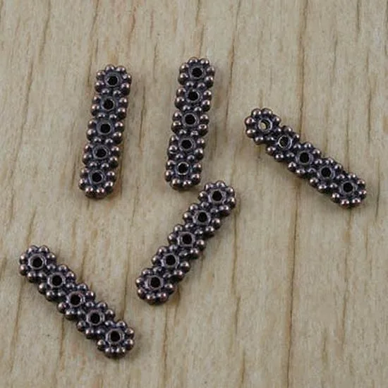 30pcs 16.7*4.2mm hole:1.1mm copper-tone 5 in 1 spacer beads h2904