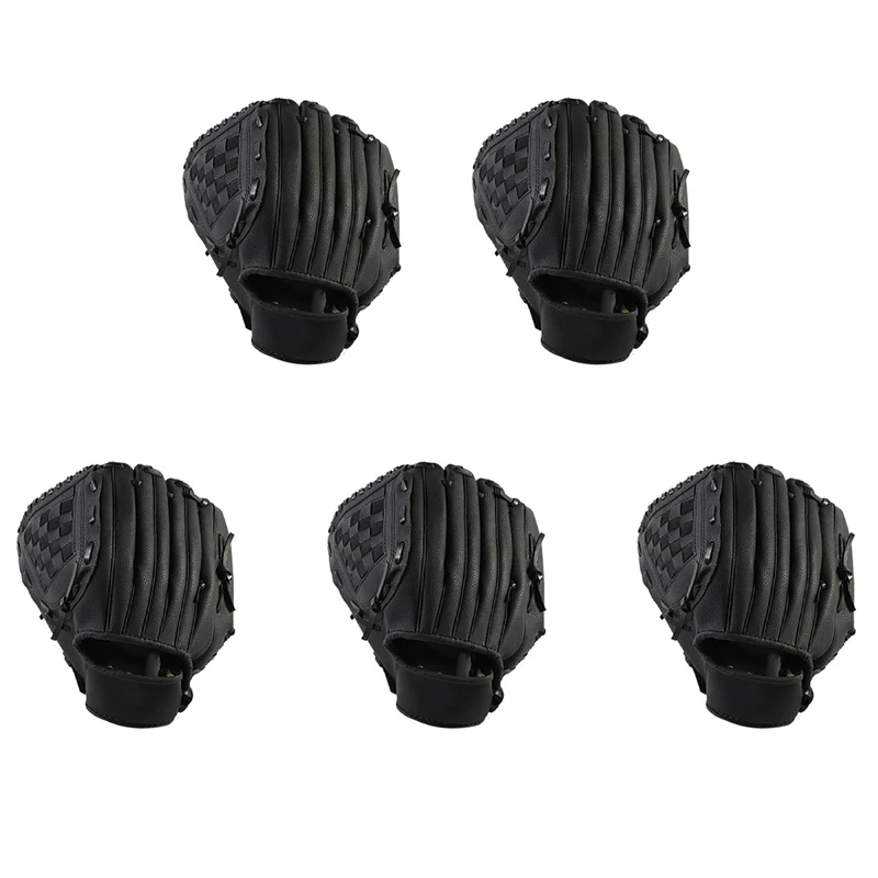 

5X Outdoor Sports Baseball Glove Softball Practice Equipment Right Hand For Adult Man Woman Train,Black 12.5 Inch