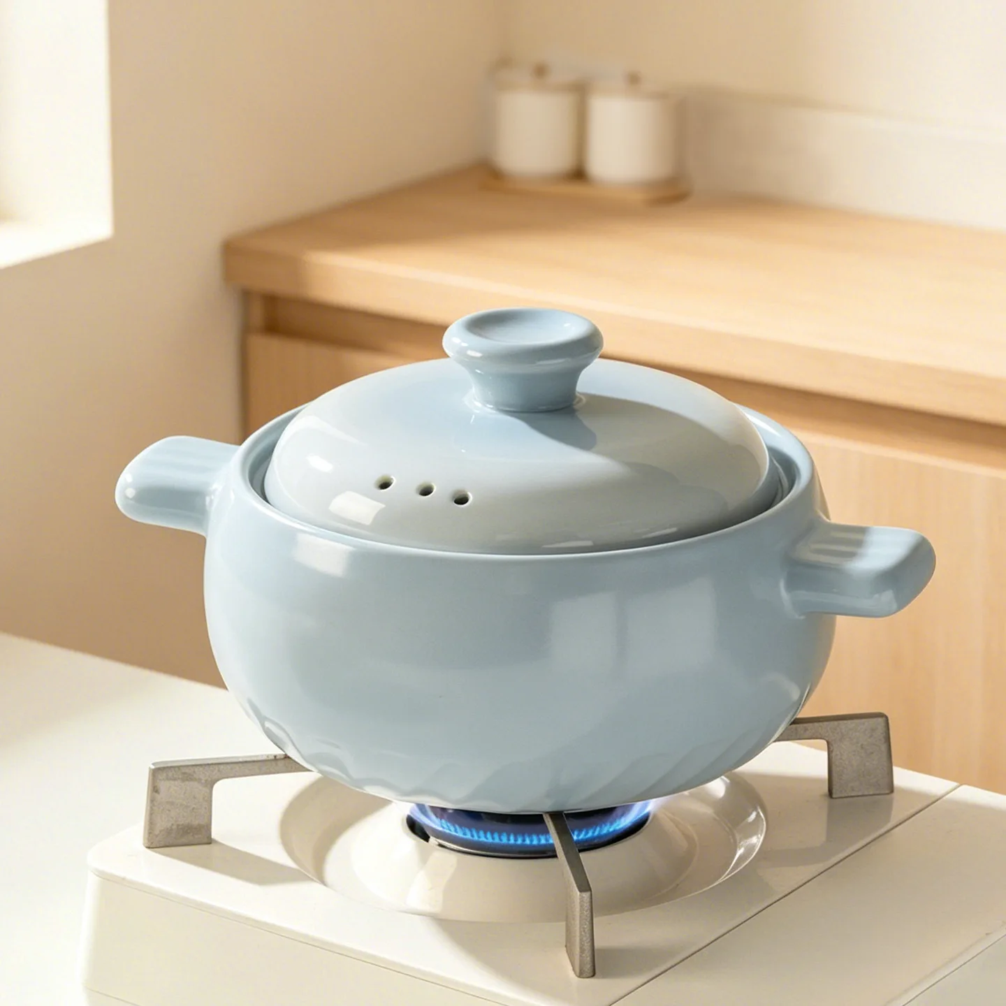 HYS ceramic casserole light blue high value household high temperature dry burning without cracking soup stew pot rice