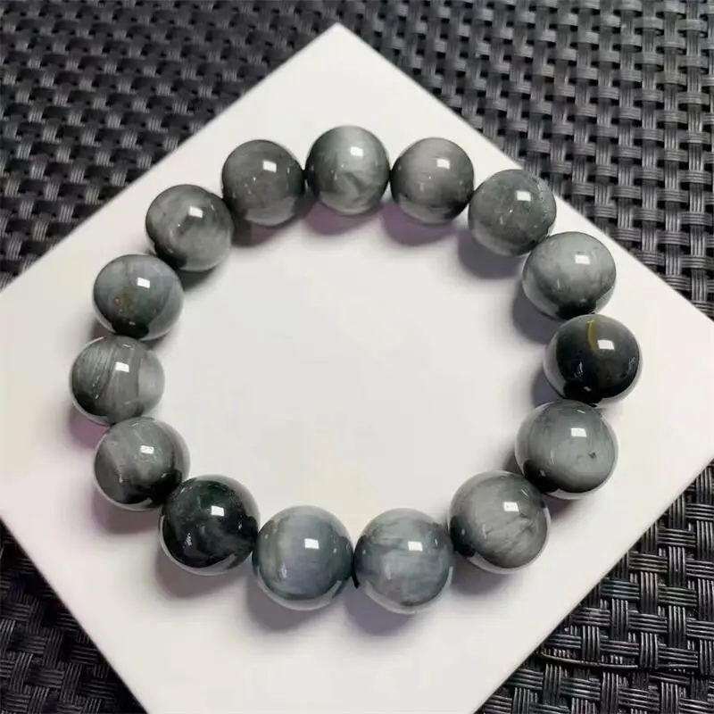 

13.5MM Natural Eagle Eye Stone Bracelet Rock Crystal Stone Reiki Healing Fashion Men Women Bangles Yoga Jewelry Gift 1PCS