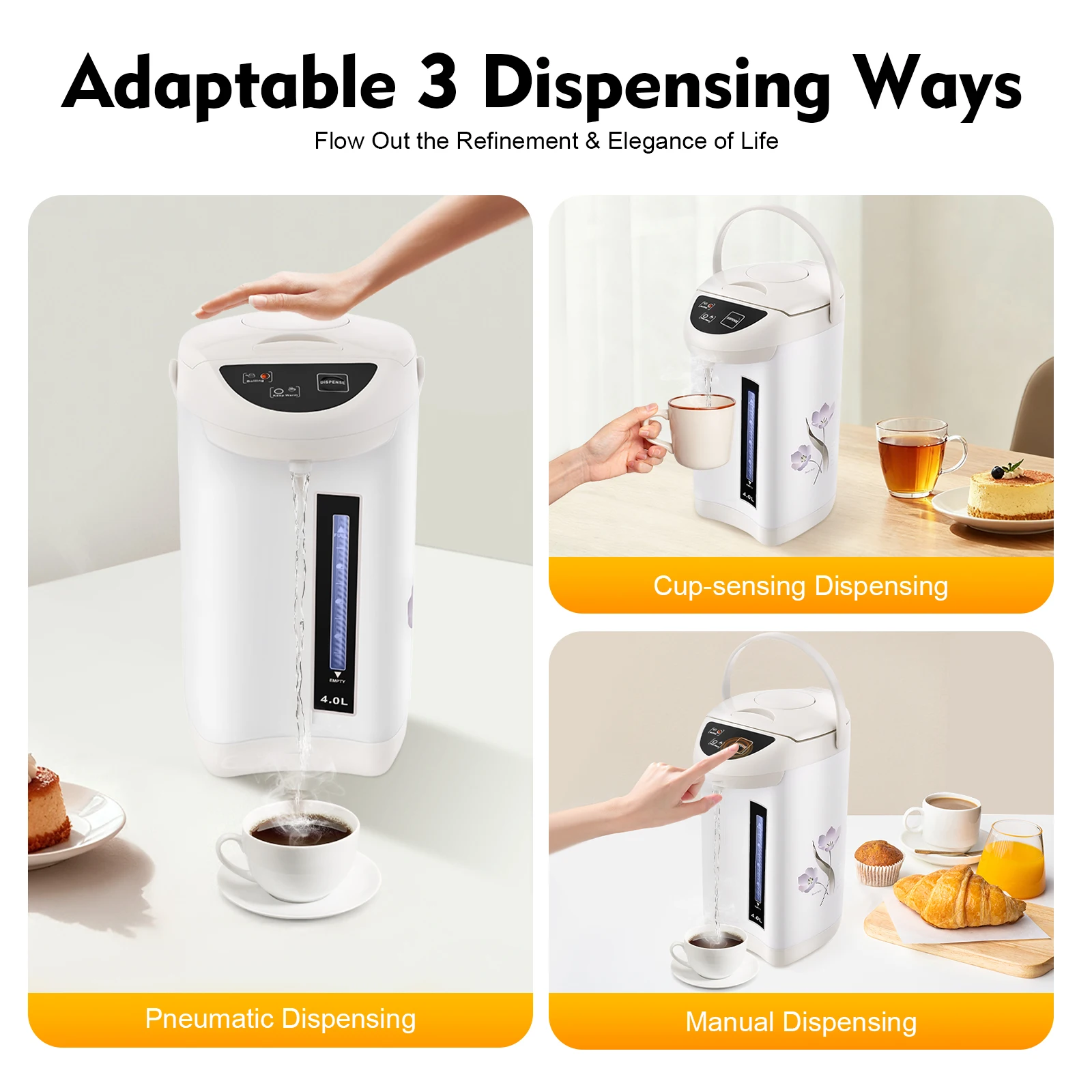 

Электрический водонагреватель 4 л из нержавеющей стали 304, 750 Вт, для столовых, гостиных, кухонь