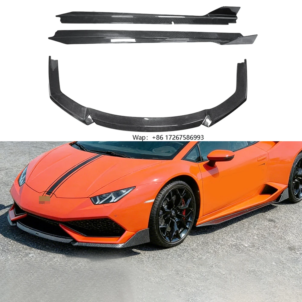 

Carbon Fiber V Style Front Lip and Side Skirts for LP610 Huracan