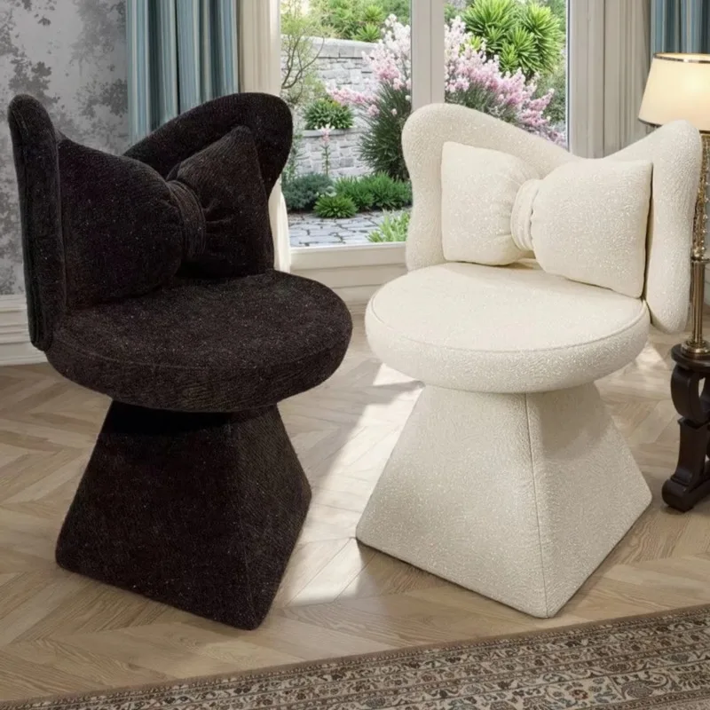 Modern living room dining chair rotatable fabric casual sofa stool villa living room