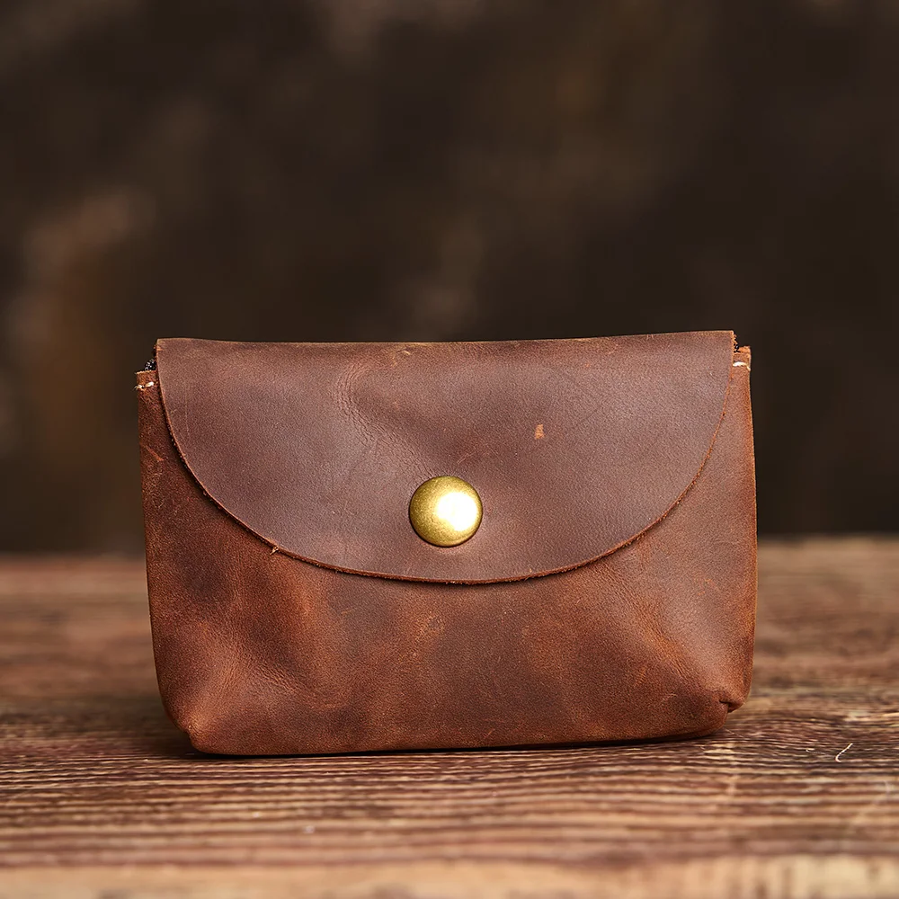 NUPUGOO Echtes Leder Retro Geldbörse männer Doppel Brieftasche Kleine Karte Tasche Männer Und Frauen Universal Münze Schlüssel Tasche – Detail 2