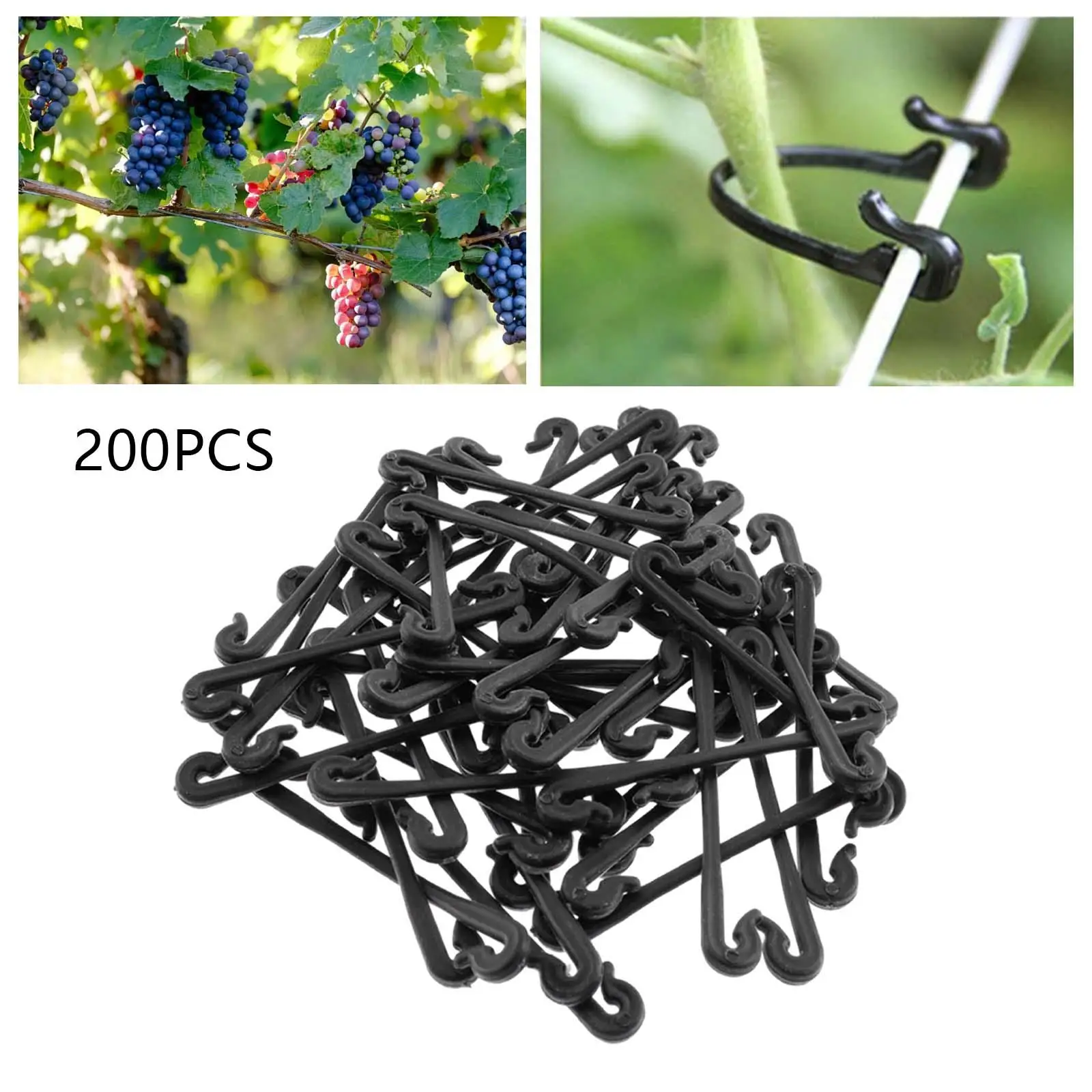 200x Garden Plant Support Clips Reusable Wall Plant Clips Vine Fasteners for Climbing Plant Flowers Grapes