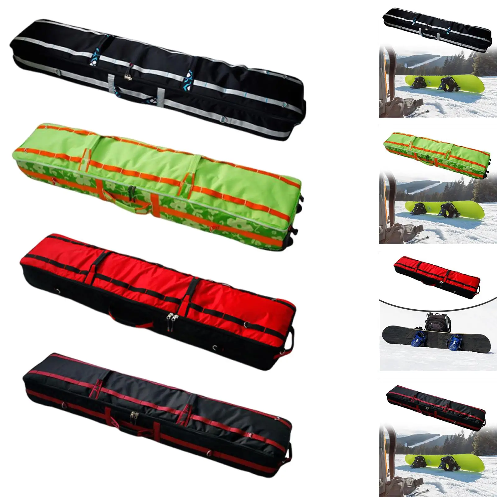 حقيبة على الجليد بعجلات، أزياء الناقل مع مقبض لحمل معدات التزلج وحقيبة تخزين للتزلج على الجليد في الهواء الطلق