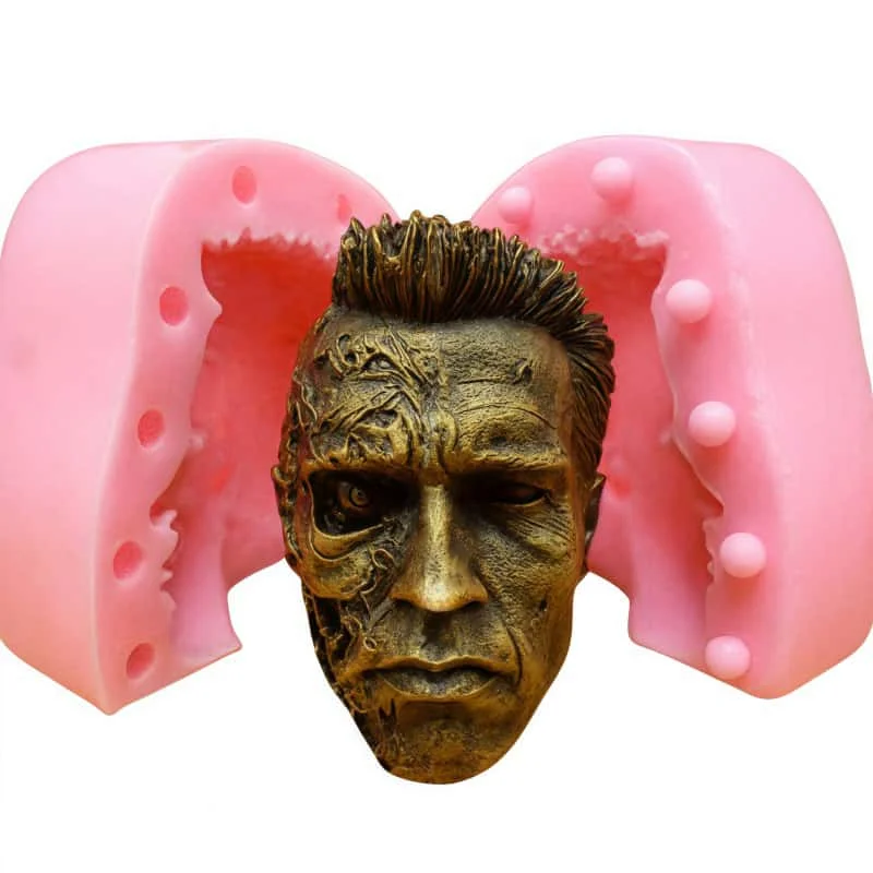 Schwarzenegger\'s head portrait silicone mold DIY handmade resin gypsum concrete crystal drop gum aromatherapy candle mold