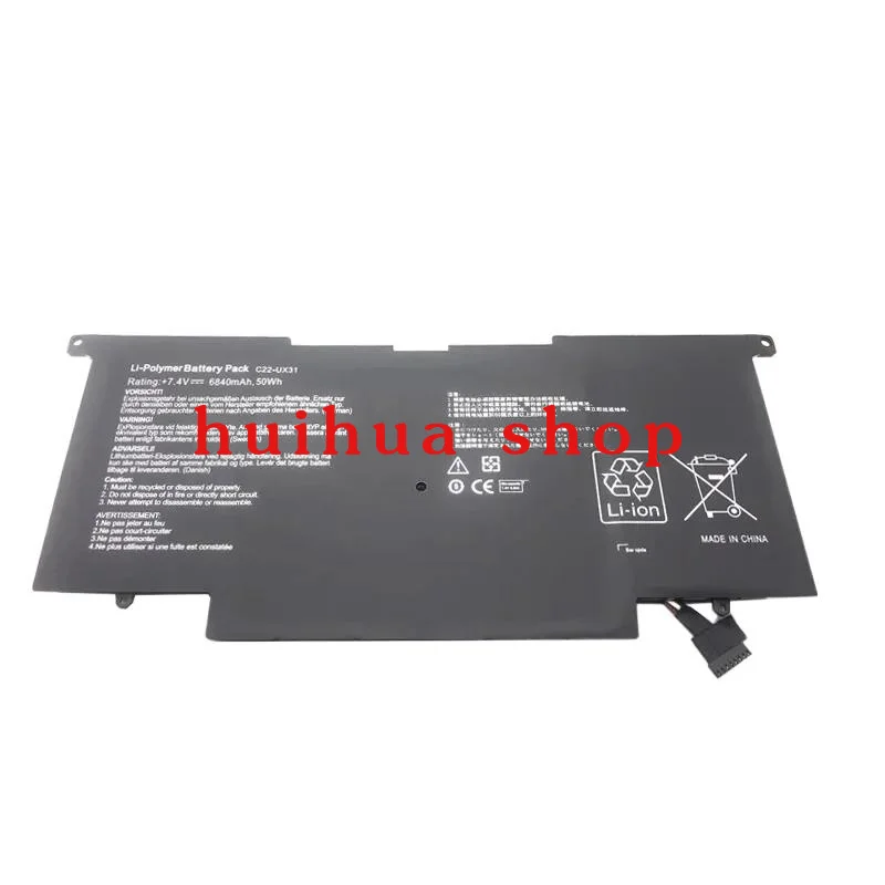 

New C22-UX31 Laptop Battery for ASUS Zenbook UX31A UX31 UX31E UX31E-DH72 C22-UX31 C23-UX31 7.4V 6840mAh 50Wh 4 Cells