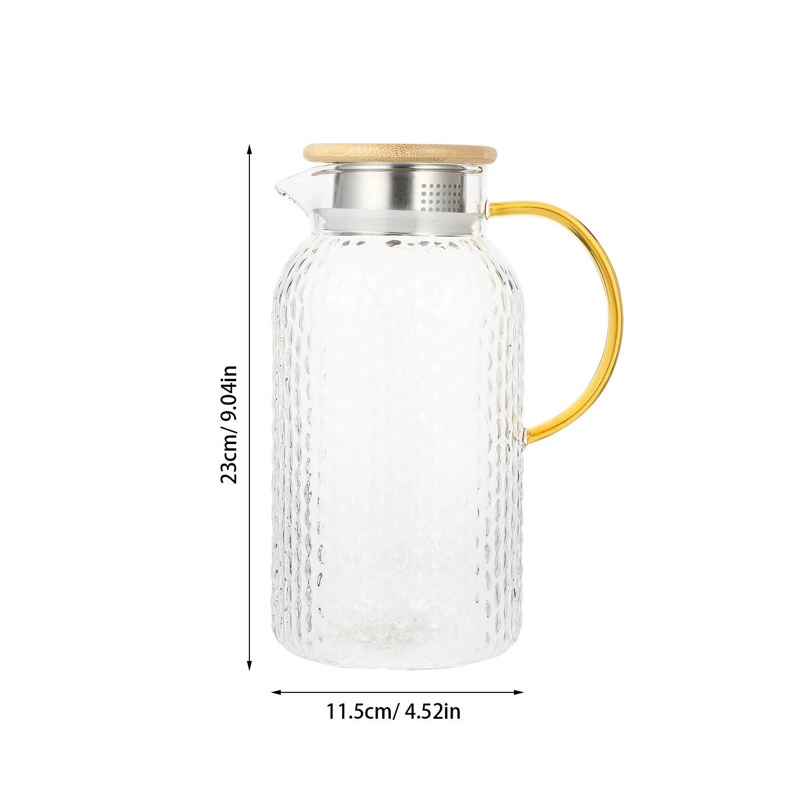 

Glass Water Pitcher Large Capacity Clear Transparent Kitchen Carafe Leak Proof Wear Resistant Heating Safe Family Entertaining