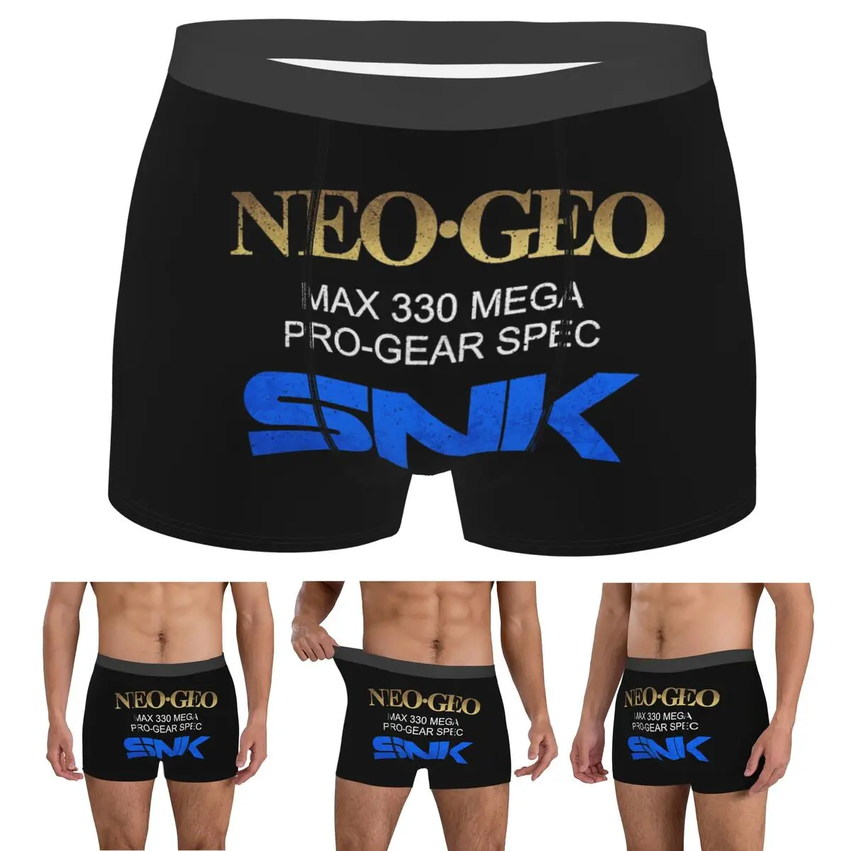 

Boxer Underpants Shorts Neo Geo Pro Gear Spec Gold Retro Design Panties Men's Breathable Underwear for Homme Man Boyfriend Gift