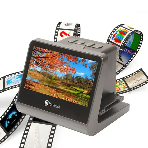 24MP 48MP Negative HD Film Slider Scanner 135mm 126mm 110mm Super8 Slide Converter Photo Digital Image Viewer With 5'LCD Screen