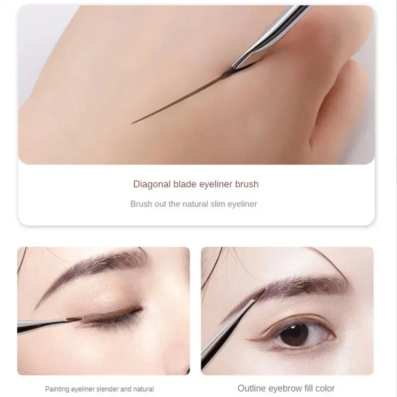 Upgrade Blade Eyeliner Ultra cienki kąt płaski pędzel do brwi pod oczami umieścić pędzel do makijażu precyzyjny detal pędzel