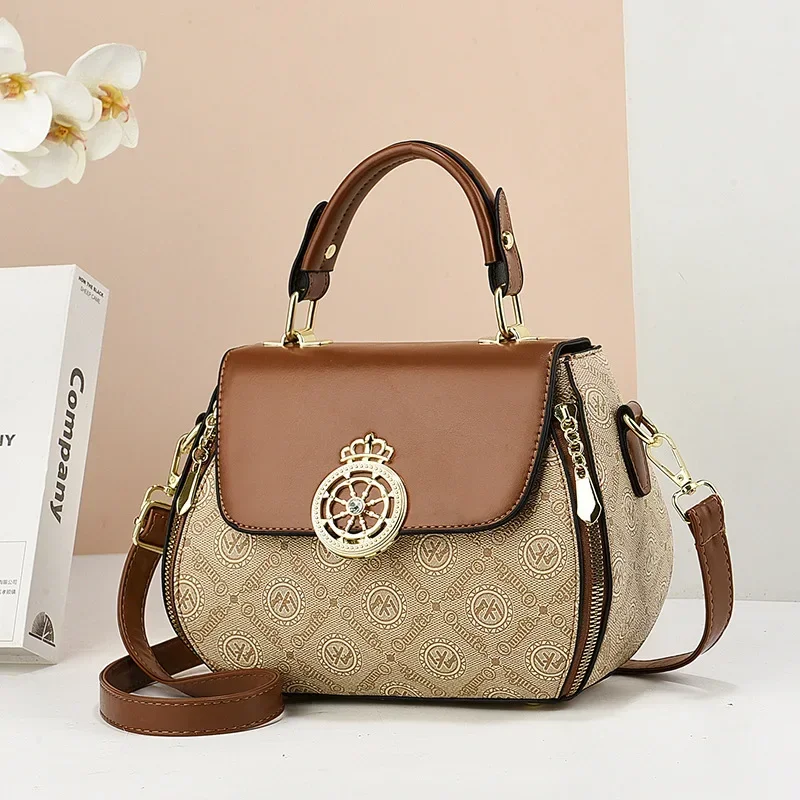 حقيبة يد نسائية كلاسيكية ريترو حقيبة كتف عصرية متعددة الاستخدامات ذات سعة كبيرة حقيبة كروس كاجوال للتنقل حقيبة حمل كاجوال