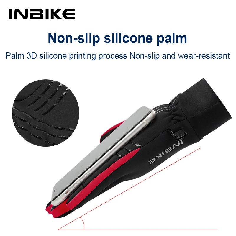 INBIKE قفازات الشتاء للرجال النساء الحراري الصوف قفازات ركوب الدراجات كامل فنجر لمس المضادة للصدمات الطريق دراجة جبلية قفازات #4