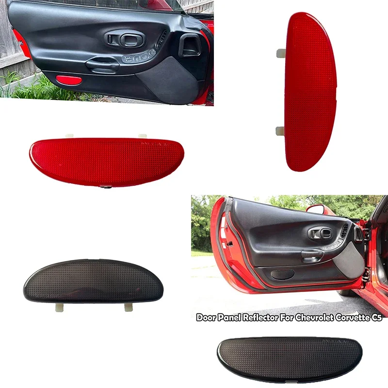 1Pc Car Red Smoke Interior Door Panel Warning Light Plastic Cap Reflector Parts For Chevrolet Corvette C5 1997-2004 10295148