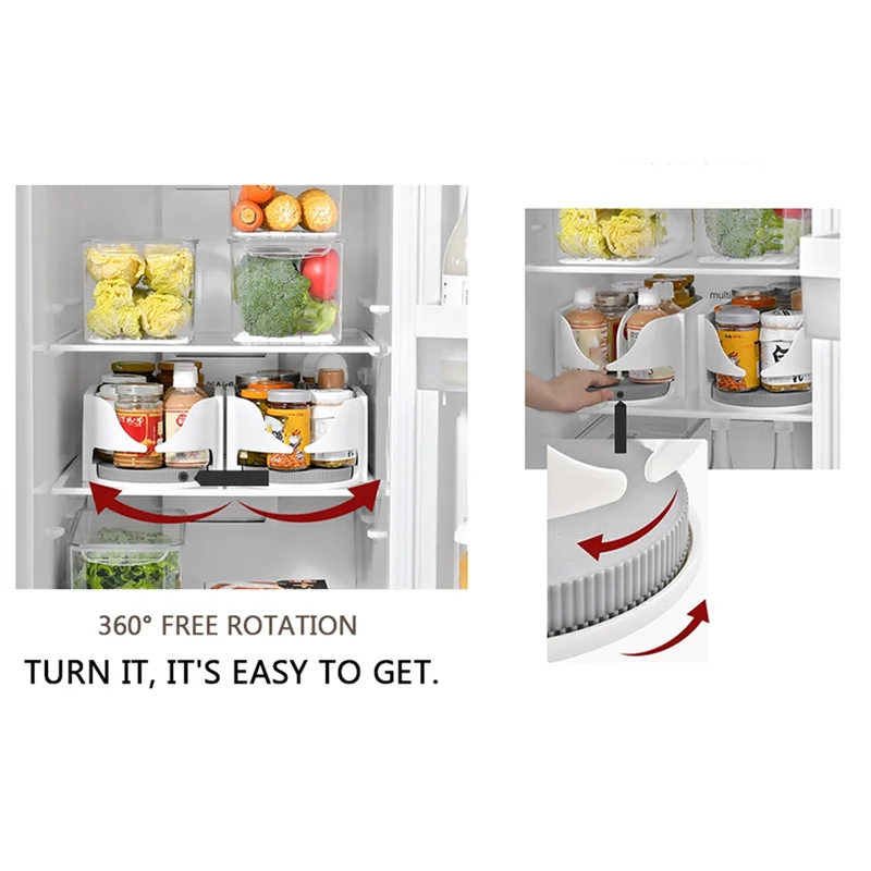 ABZL Turntable Organizer For Cabinet For Kitchen, Dining Table Counter Top Vanity Double-Layer Rotation System