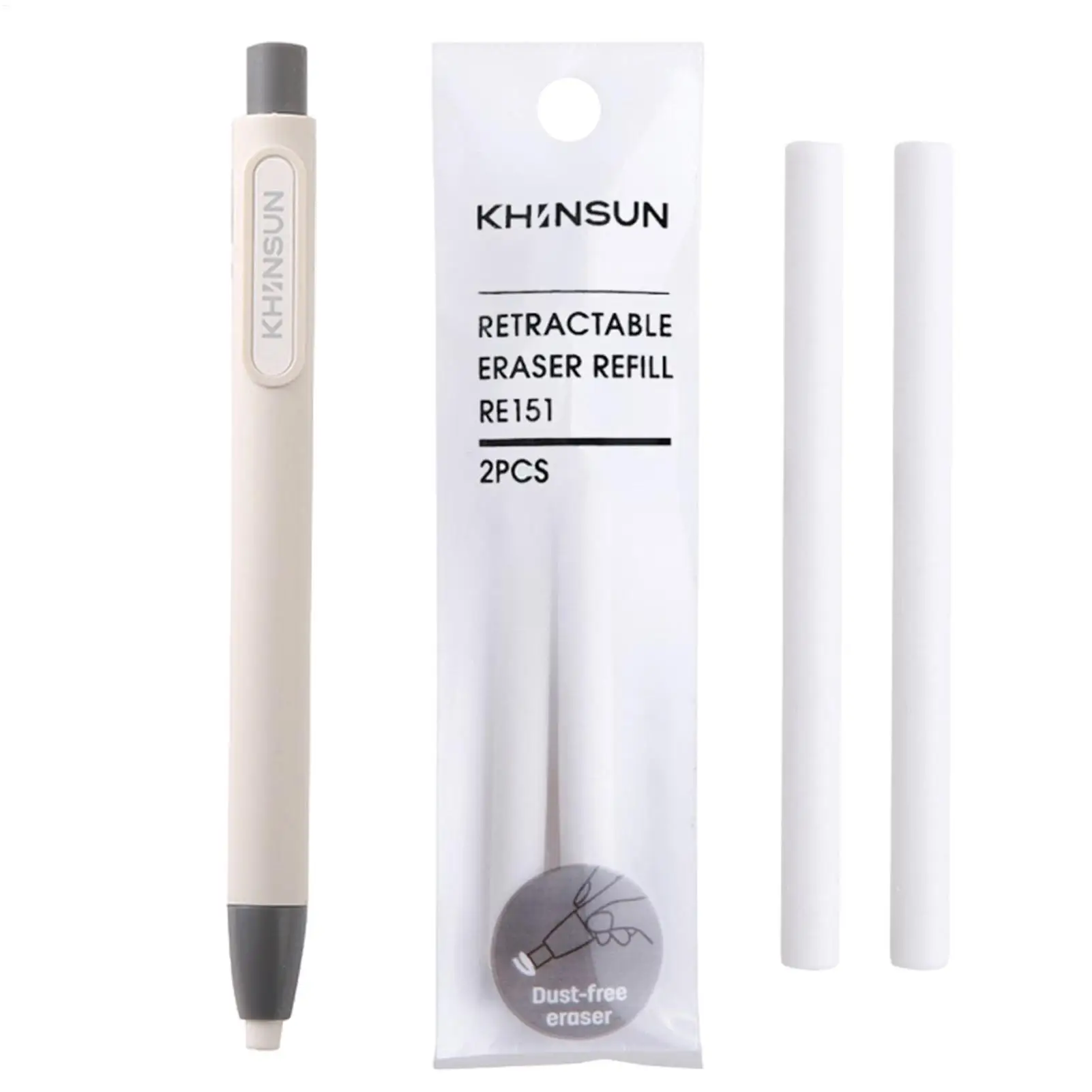 Pen Shape Press Type Pencil Eraser Replaceable Core Sketching Painting Writing Erase Supplies Japanese Stationery