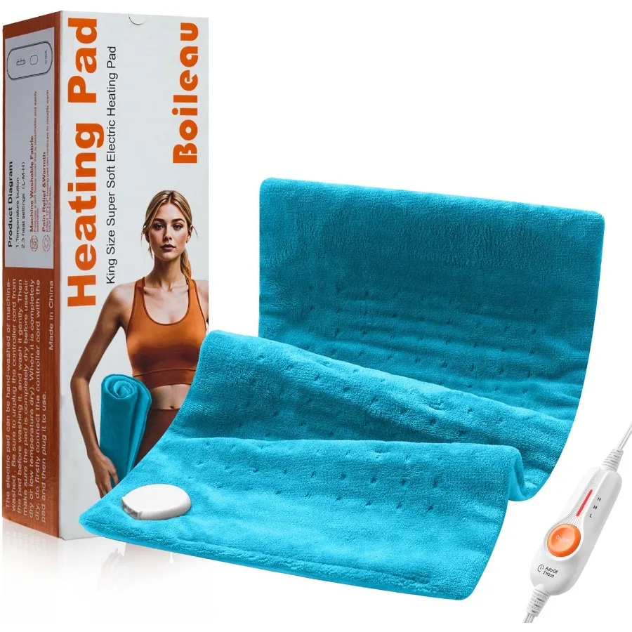 

Электрическая грелка для облегчения боли в спине 12x24 XL, большая и 3 уровня нагрева, грелка для судорог, автоматическое отключение и машина была