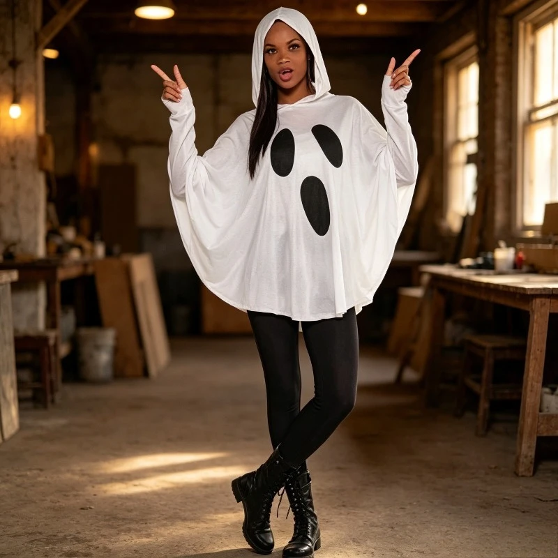 2026 Halloween Cape Witch Cosplay Flowy Silhouette & Adjustable Fit Bulk Supply for Festival Party Store view 3