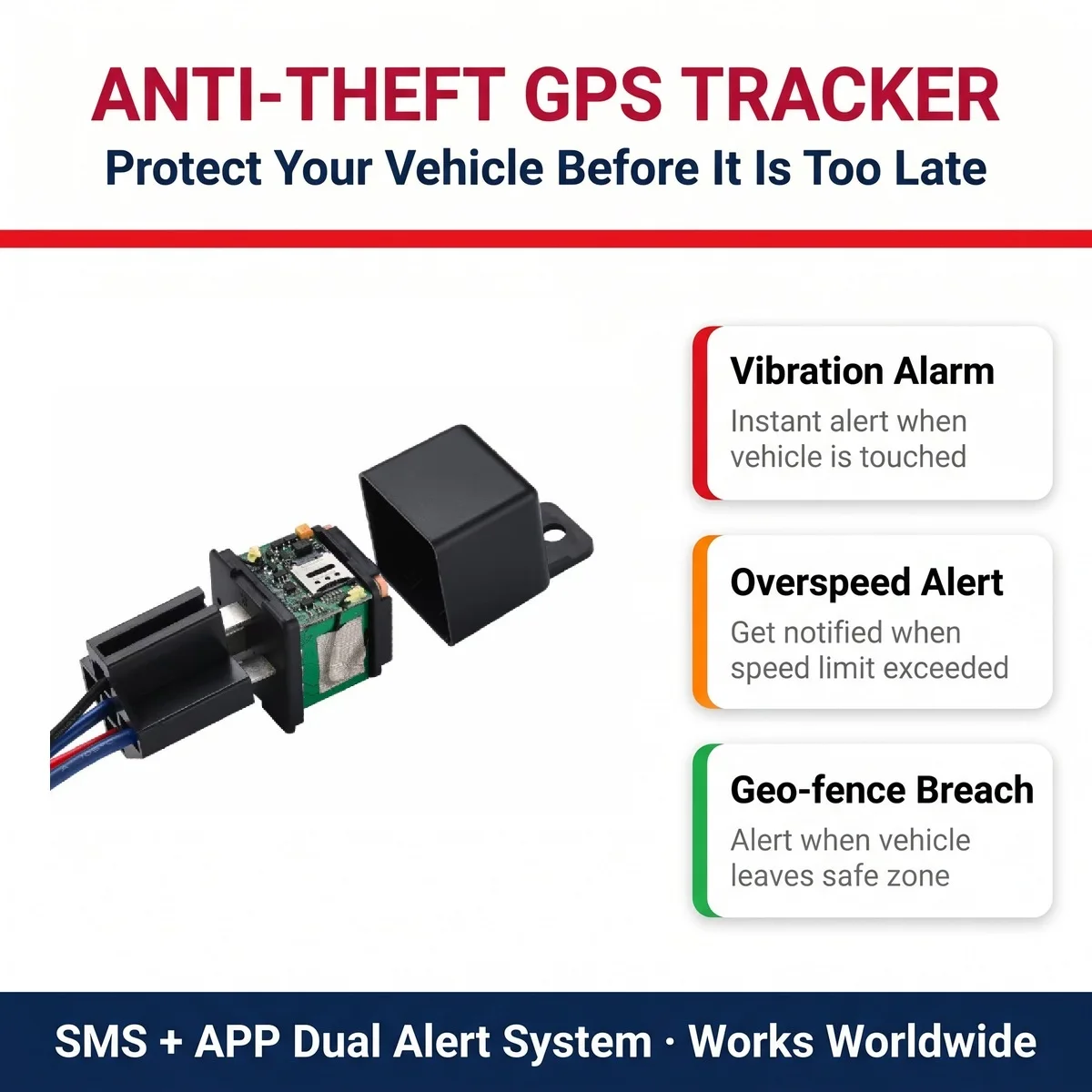 Dashboard Mount Waterproof Mini 4G Beidou GPS Tracker ACC Detection Engine Shut Real Time Locator 1-Year Warranty