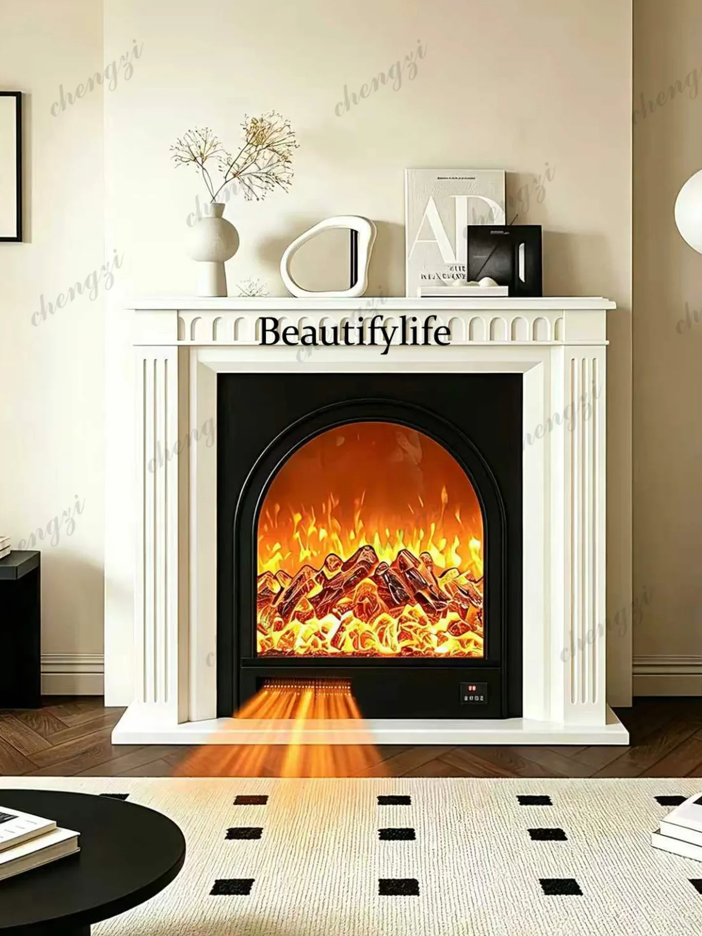 New arrive Custom electronic fireplace simulation fire embedded decorative cabinet heater living room flame TV cabinet furnace c