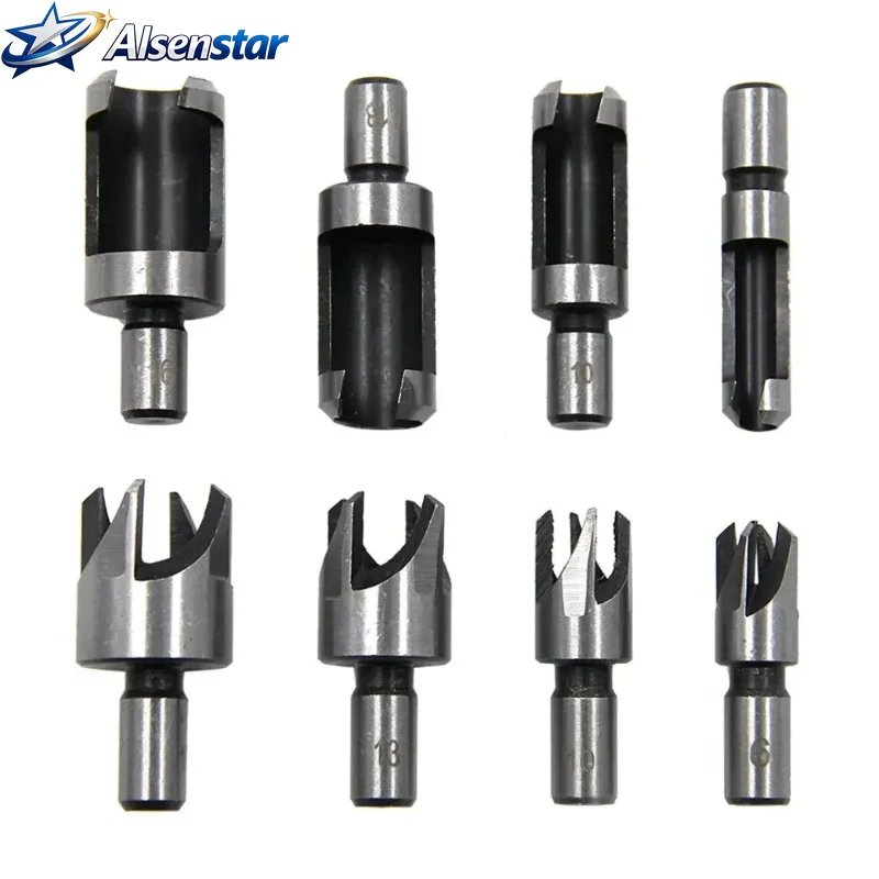 8pc electric tool accessories hole drilling machine claw drill bit hole expanding cylinder wooden plug drilling wooden hole