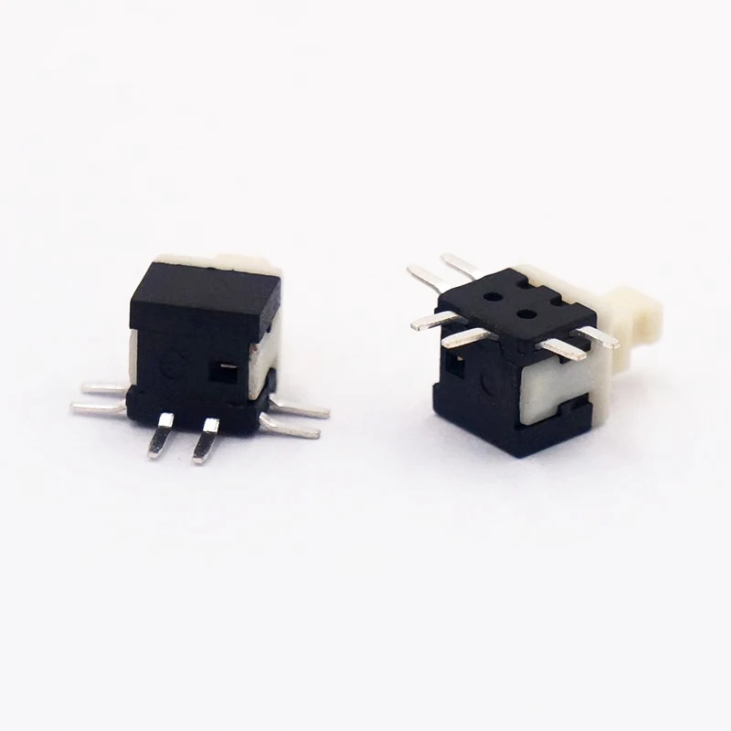 5PCS/LOT Self-locking switch 5.8*5.8mm double-row six-pin horizontal patch side insert 5.8*5.8 micro self-locking key switch