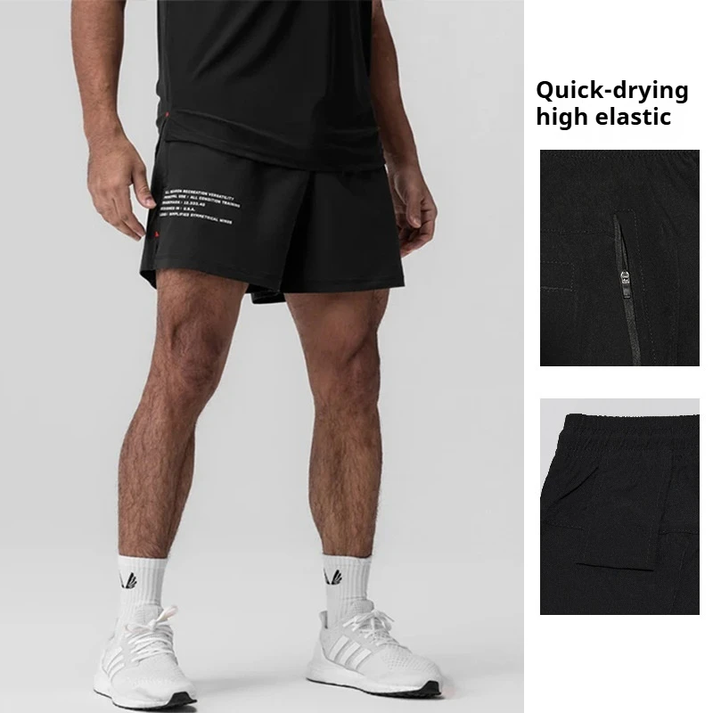 2025 Summer Men Quick Dry Athletic Shorts Multi-Pocket Gym Running Fitness Lightweight Breathable Casual Streetwear Clothing