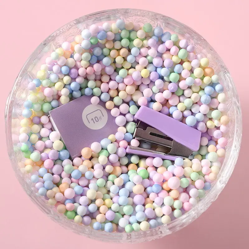 Macaron Nietmachine Student Briefpapier Set Schattige Nietmachine Handig Kleine Nietmachine Paperclips Kantooraccessoires Boekbinding