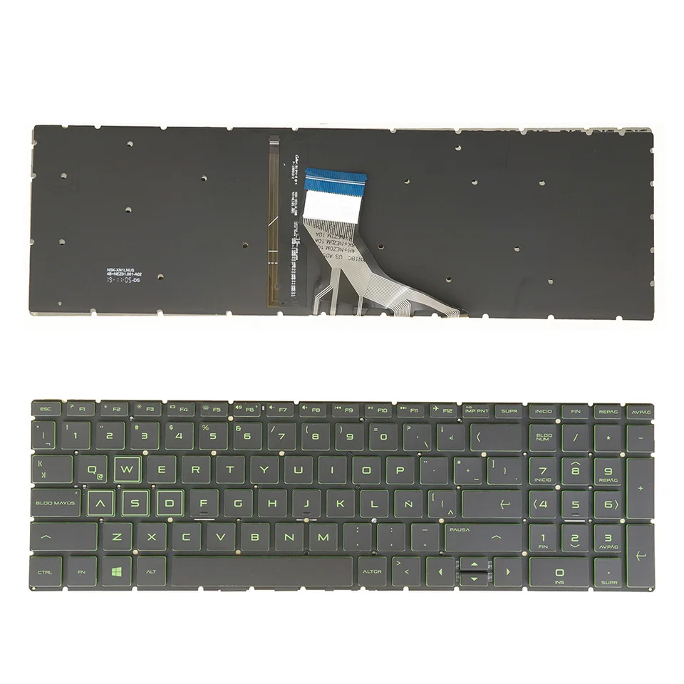 LA Spanish Keyboard for HP Pavilion Gaming 15-cx0000, 15- cx0000ns