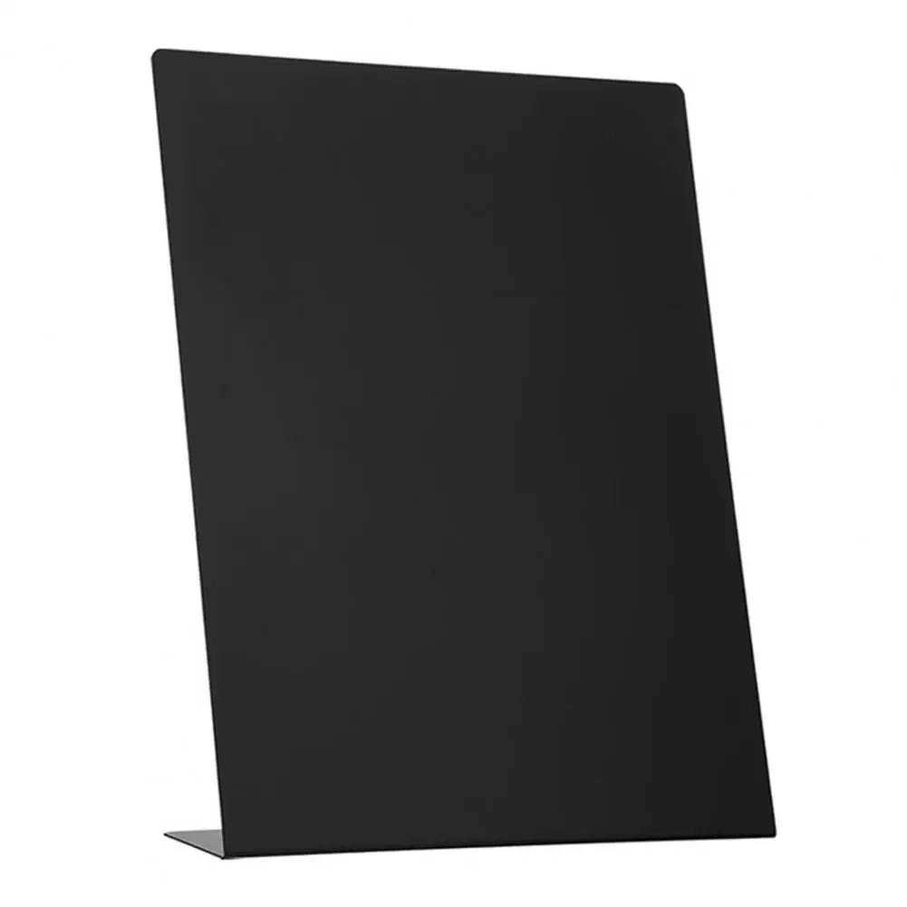Memo Display Board Metal Finish Bulletin Board L-shaped Metal Memo Board Magnetic Desktop Display Stand for Notes for Office