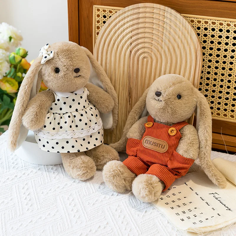 1Pc Cute Long Ear Annie Bunny Plush, soothing comfort doll, warm birthday companion toy for kids, stress relief gift