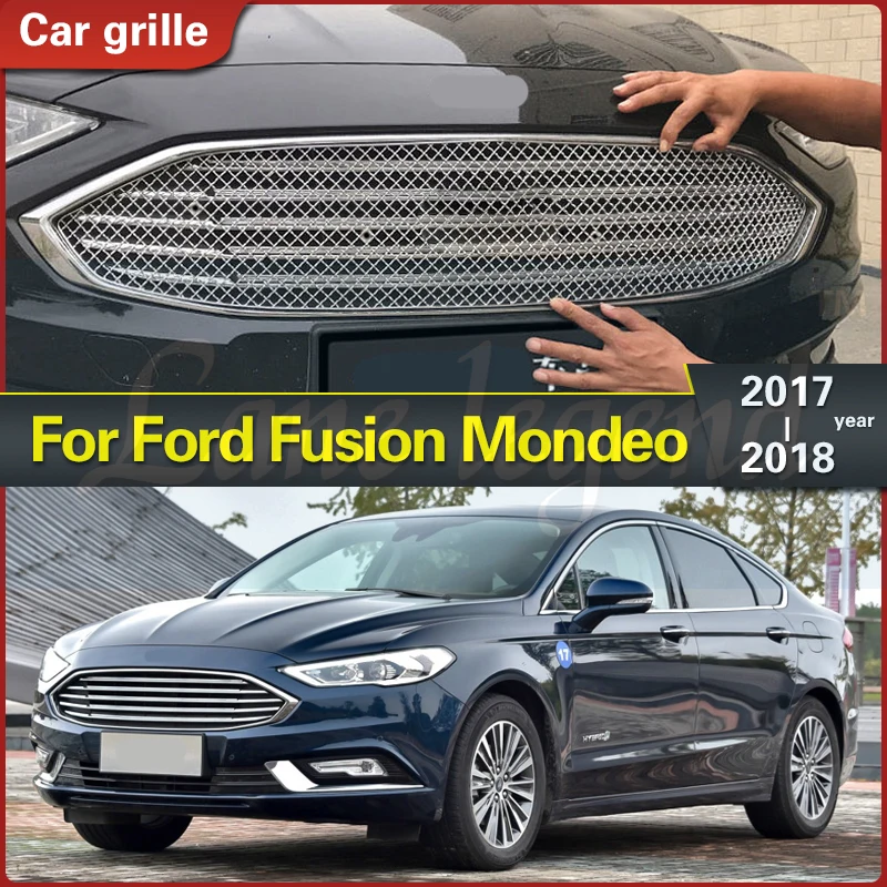 

Car Front Racing Facelift Grill Upper Bumper Grille Cover Honeycomb Mesh Body Kit Fit for Ford Mondeo Fusion 2017-2018 Grills