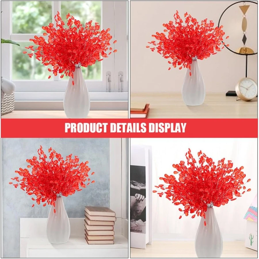 Künstliche Blume, Acryl-Wassertropfen, handgefertigt, Weihnachtsbaum, Raumdekoration, Hochzeit, Brautstrauß, Kranz, Haarnadel, DIY-Geschenk, Süßigkeiten – Detail 1