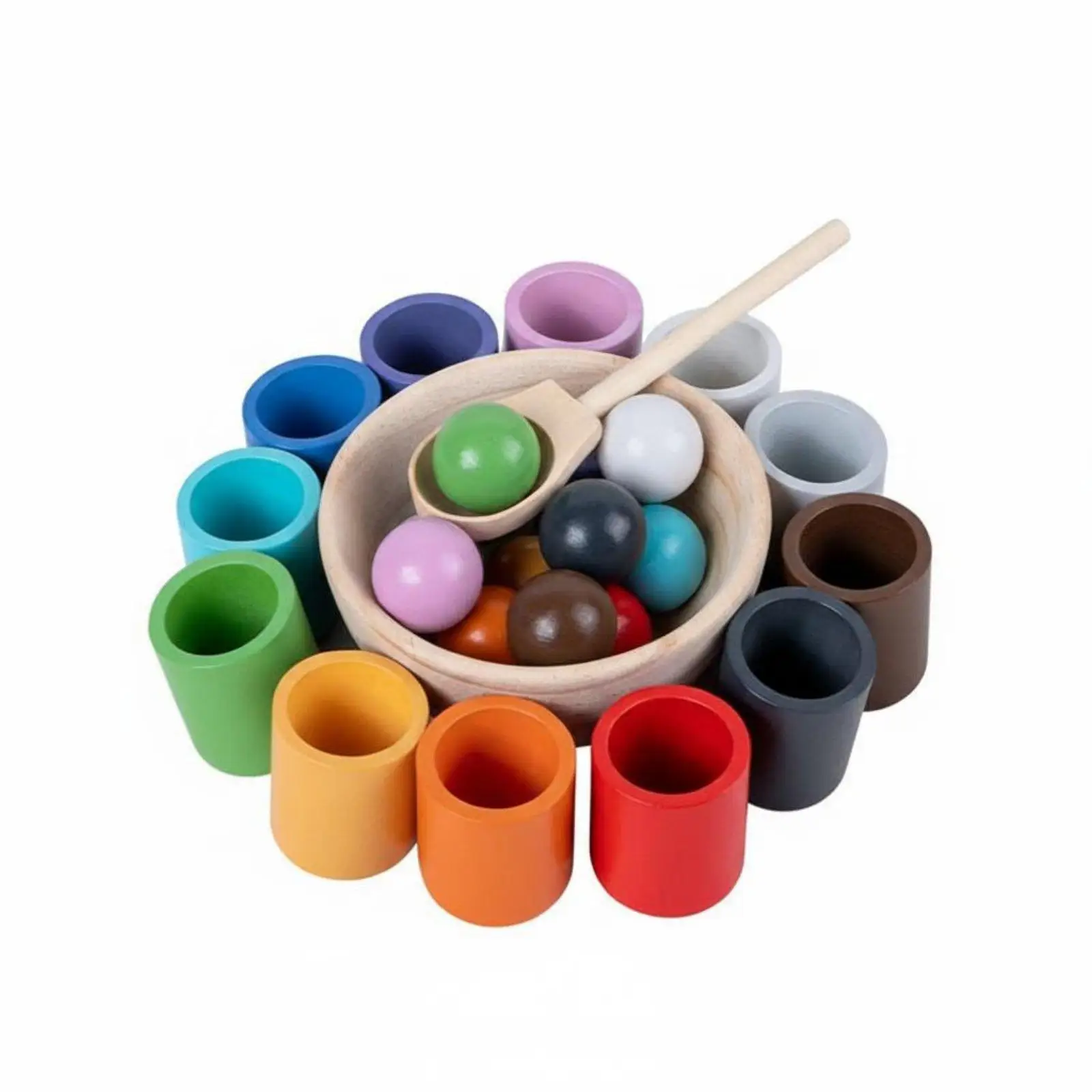 Preschool Learning Toy Wooden Beads Color Matching Game for Kids Educational Sorting Activity Fine Motor Skills Development for