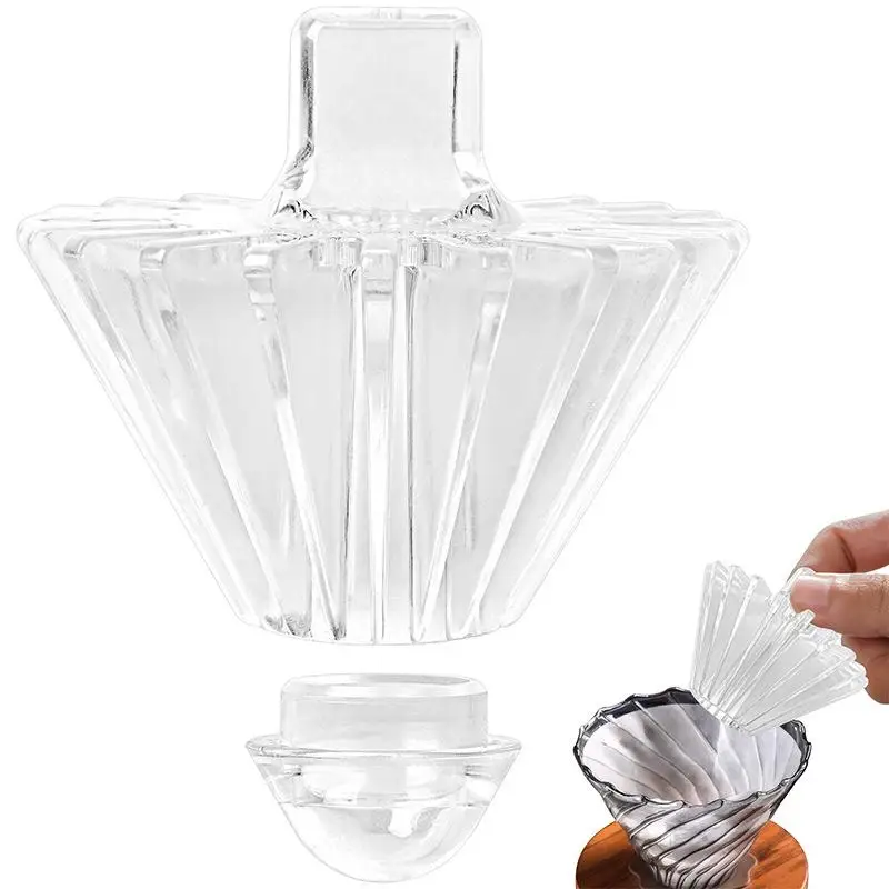 1Pcs Plastic Coffee Filter Paper Presser with 20 Ribs for Pour Over Dripper Filter Cup Barista Accessory for Home Cafe Set