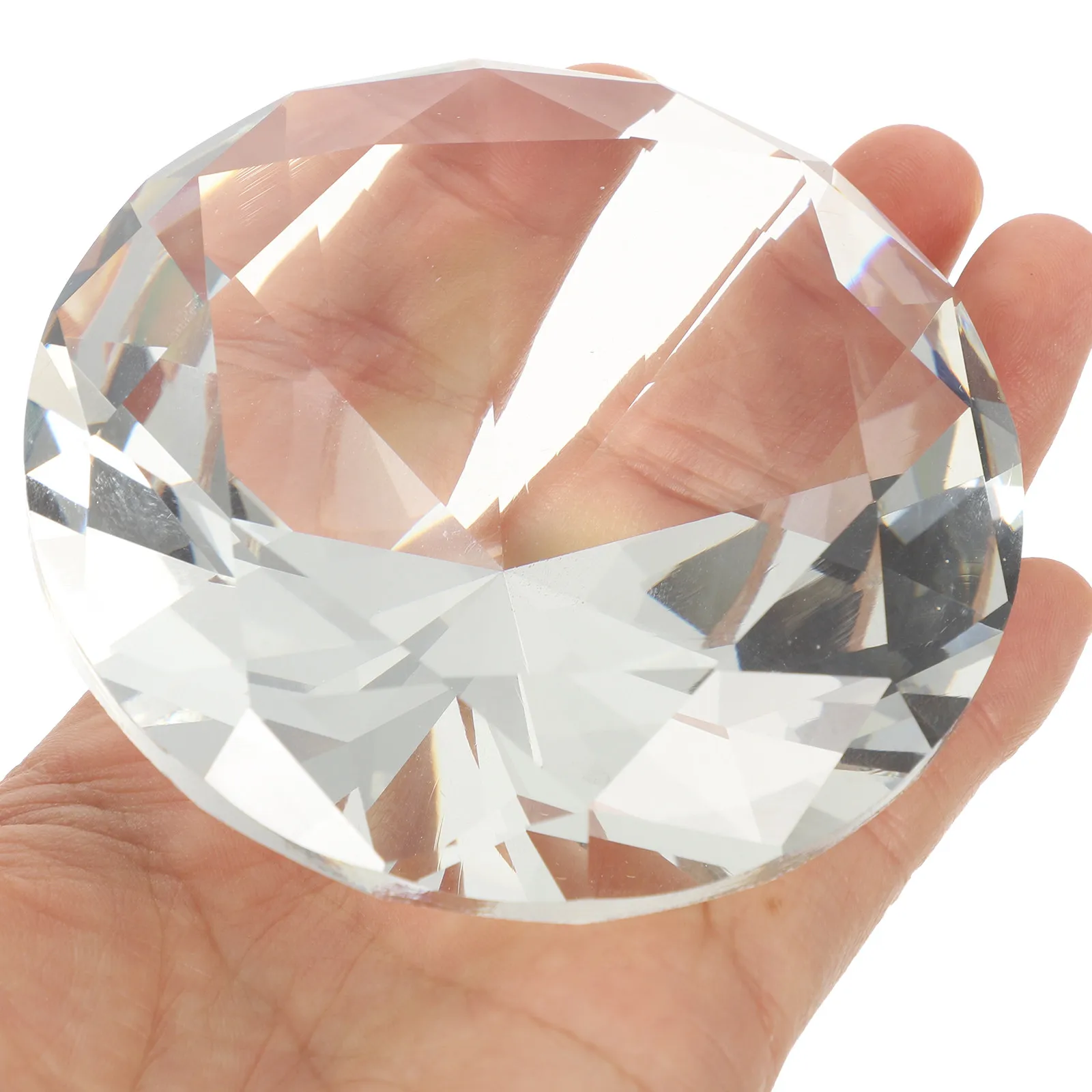 2Pcs Clear Crystal Diamond Props Multi Faceted Light Refraction Effect for Nail Art Jewelry Photography Home Decor Crystal Decor