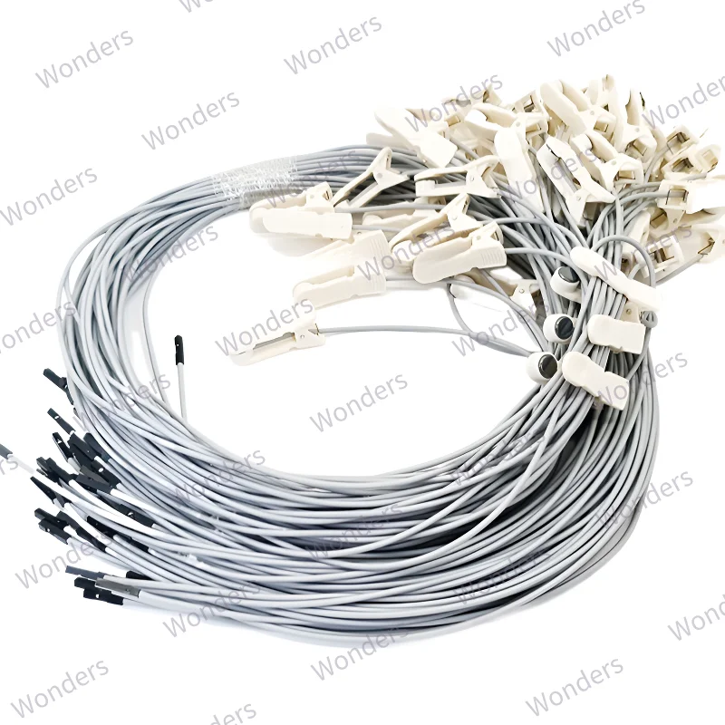 

ЭЭГ-зажим для ушей, электрод, провод, экранированный, хлорид серебра, 1 м, разъем Dupont для мозга, компьютерный интерфейс, эксперимент BCI