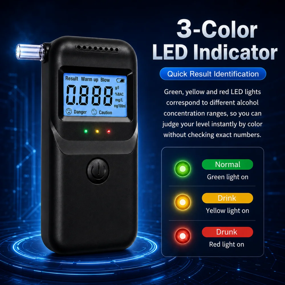 Hydsto Digital Alcohol Tester Professional Alcohol Detector Breathalyzer Police Alcotester LCD Display Drunk Driving Test