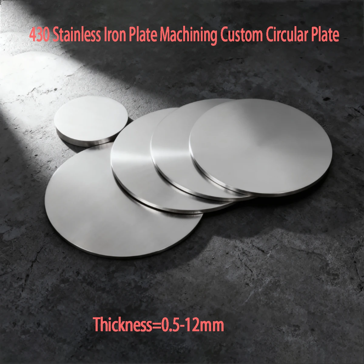Thickness=0.5-12mm 430 Stainless Iron Plate Machining Custom Circular Plate Gasket Ring Thin Disc Thick Cake Laser Cutting